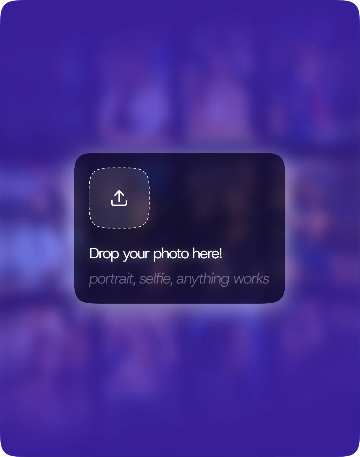 Upload your photo — drag and drop interface
